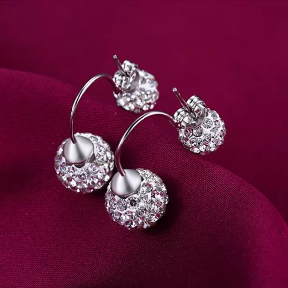 Last one! Crystal double ball earrings - Picture 4 of 6